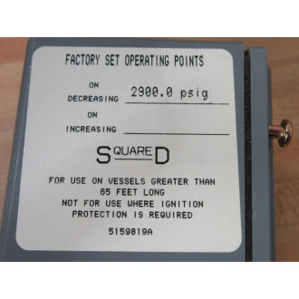 Square D 9012 GCW-23 Pressure Switch 9012GCW23