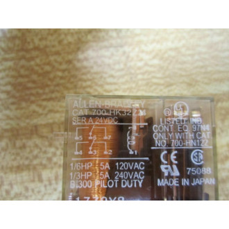 Allen Bradley 700-HK32Z24-24V DC Relay 700-HK32Z24-24VDC Series A - New No Box