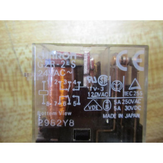 Omron G2R-2-S-24V AC Relay G2R-2-S 24VAC - Used
