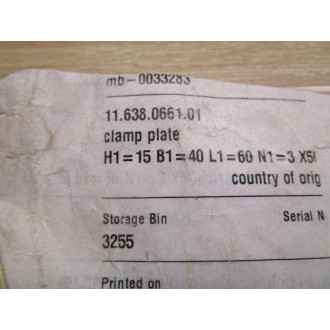 Multivac 11.638.0661.01 Clamp Plate (Pack of 2) - New No Box