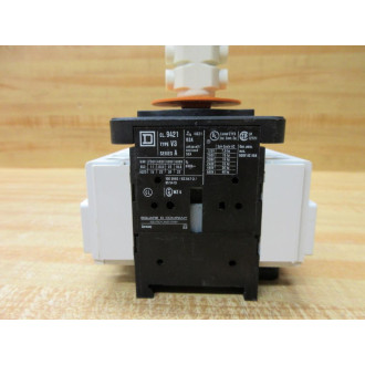 Square D 9421-V3 Disconnect Switch 9421V3 WOut Handle - Used