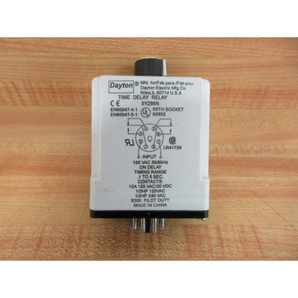 Dayton 5YZ86N Time Delay Relay - New No Box