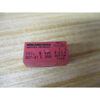 Midland Ross 827-21E200 Midtex Relay 827-21E200-5VDC - New No Box