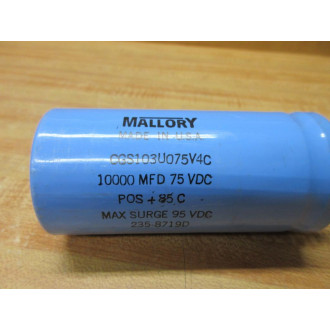 Mallory CGS103U075V4C Capacitor 10,000µF 75VDC - New No Box