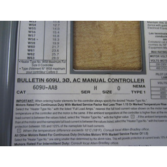 Allen Bradley 609U-AAB 609UAAB Enclosure For Starter Switch - New No Box Allen Bradley 609U-AAB 609UAAB Enclosure For Starter Switch - New No Box