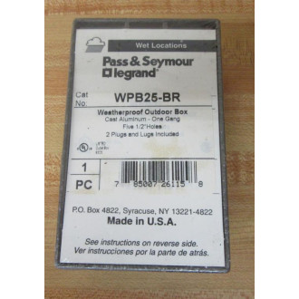 Pass & Seymour Legrand WPB25-BR Outdoor Box WPB25BR