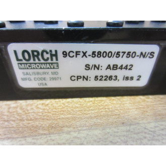 Lorch 9CFX-58005750-NS Band Pass Filter 9CFX58005750NS - Used