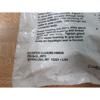 Cooper Crouse Hinds CGB295 34" Male Cord Grip (Pack of 2) Cooper Crouse Hinds CGB295 34" Male Cord Grip (Pack of 2)
