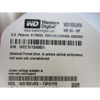 Western Digital WD10EURX-73FH1Y0 3.5"Hard Drive WD10EURX - Used