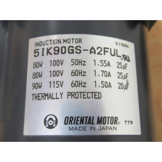 Oriental Motor 5IK90GS-A2FUL Induction Motor 5IK90GSA2FUL - New No Box