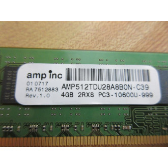 AMP AMP512TDU28A8B0N-C39 Memory Module 4GB 2Rx8 PC3-10600U-999 - Used
