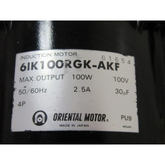 Oriental Motor 6IK100RGK-AKF Induction Motor 6IK100RGKAKF - New No Box Oriental Motor 6IK100RGK-AKF Induction Motor 6IK100RGKAKF - New No Box
