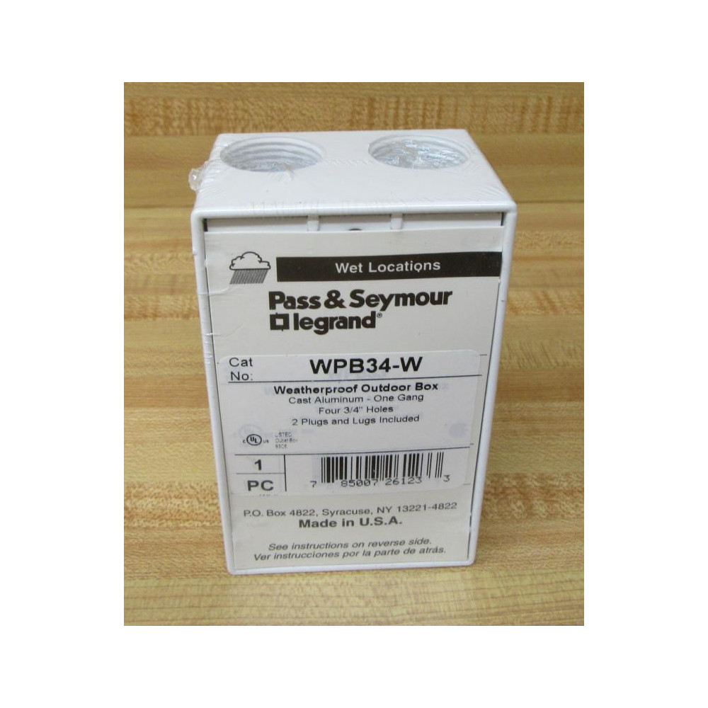 Pass & Seymour Legrand WPB34-W Outdoor Box WPB34W Pass & Seymour Legrand WPB34-W Outdoor Box WPB34W