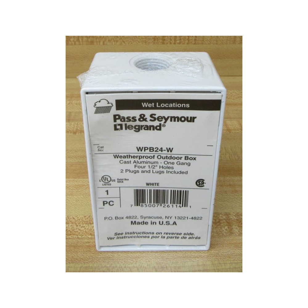 Pass & Seymour Legrand WPB24-W Outlet Box WPB24W (Pack of 8) Pass & Seymour Legrand WPB24-W Outlet Box WPB24W (Pack of 8)