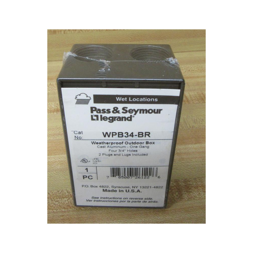 Pass & Seymour Legrand WPB34-BR Outdoor Box WPB34BR Pass & Seymour Legrand WPB34-BR Outdoor Box WPB34BR