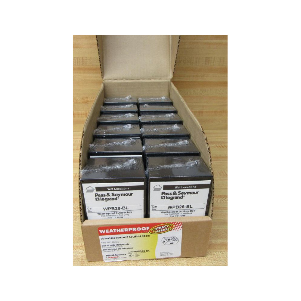 Pass & Seymour Legrand WPB26-BL Outlet Box WPB26BL (Pack of 12) Pass & Seymour Legrand WPB26-BL Outlet Box WPB26BL (Pack of 12)