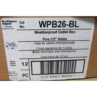 Pass & Seymour Legrand WPB26-BL Outlet Box WPB26BL (Pack of 12) Pass & Seymour Legrand WPB26-BL Outlet Box WPB26BL (Pack of 12)
