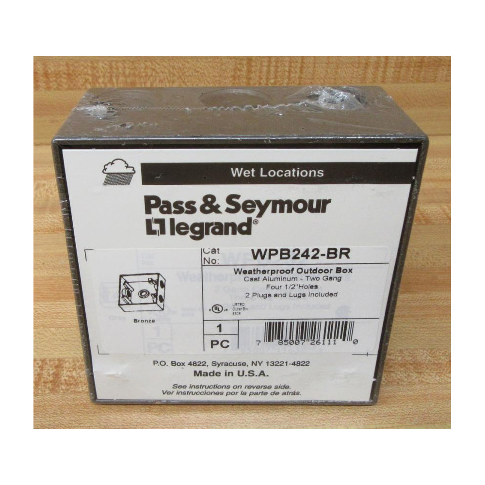 Pass & Seymour Legrand WPB242-BR Outdoor Box WPB242BR Pass & Seymour Legrand WPB242-BR Outdoor Box WPB242BR