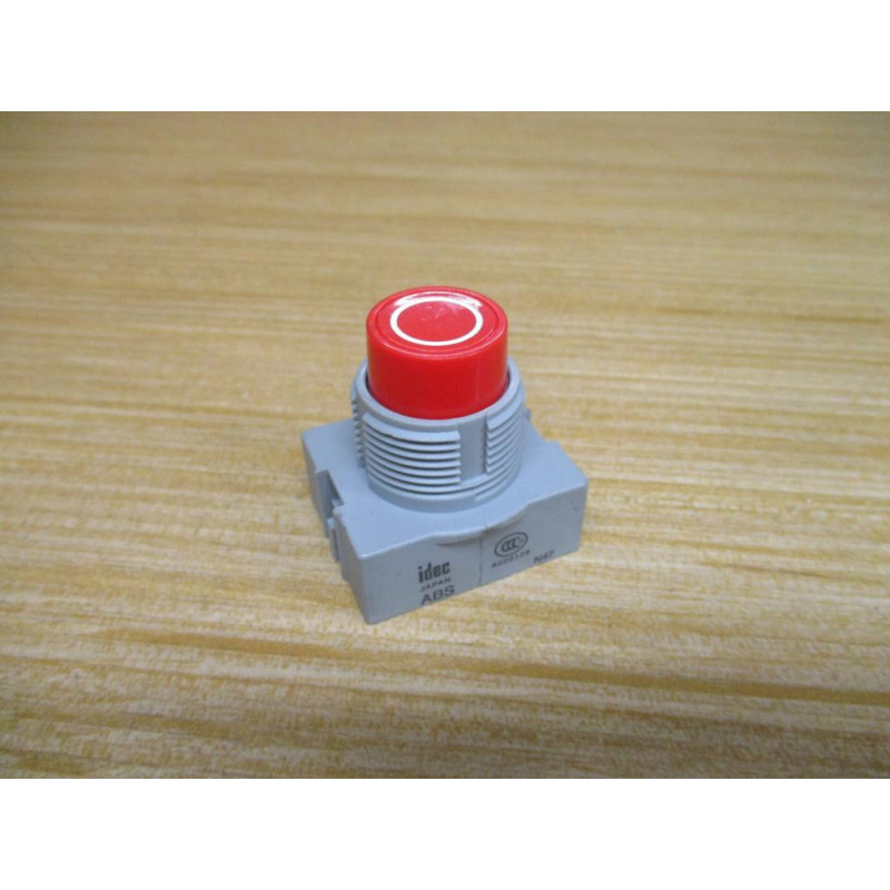 IDEC ABS Black Push Button Red, Circle "O" - New No Box