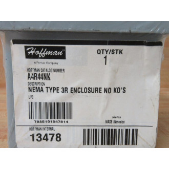 Hoffman A4R44NK Nema Type 3R Enclosure No Ko's Hoffman A4R44NK Nema Type 3R Enclosure No Ko's