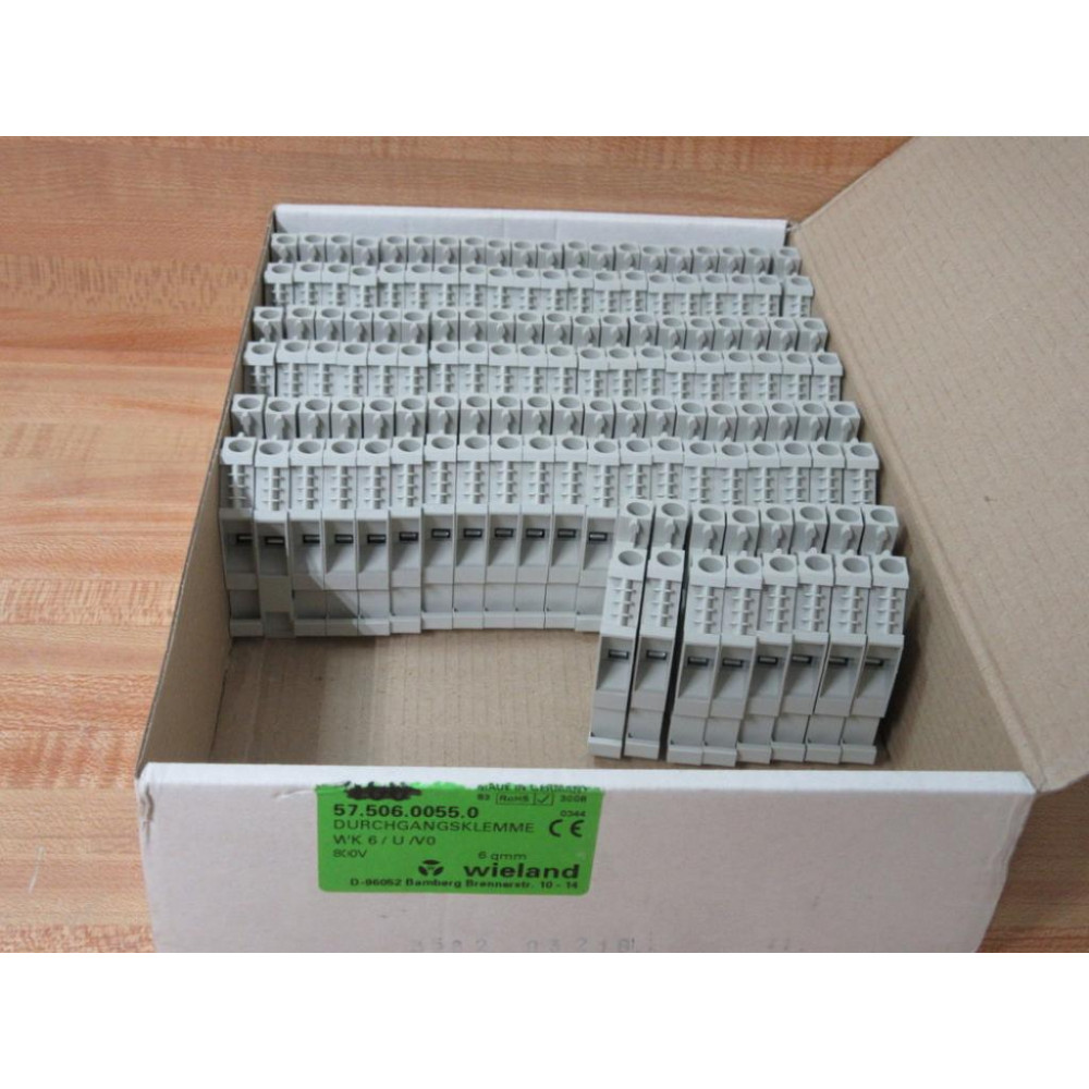 Wieland 57.506.0055.0 WK 6UV0 Terminal Block 5750600550 (Pack of 68) Wieland 57.506.0055.0 WK 6UV0 Terminal Block 5750600550 (Pack of 68)