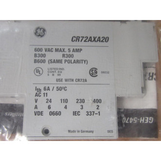 General Electric CR72AXA20 Auxiliary Contact
