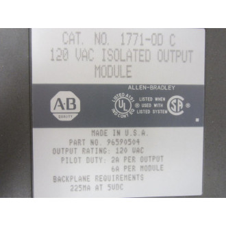 Allen Bradley 1771-OD Module 1771-0D Series C - New No Box