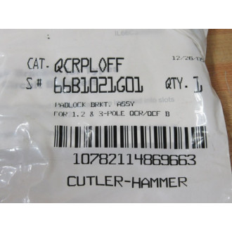 Cutler Hammer QCRPL0FF Padlock Bracket Assy 66B1021G01 Cutler Hammer QCRPL0FF Padlock Bracket Assy 66B1021G01