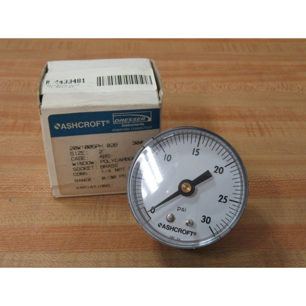 Ashcroft 20W1005PH 02B 30 Pressure Gauge 20W1005PH02B30 Ashcroft 20W1005PH 02B 30 Pressure Gauge 20W1005PH02B30