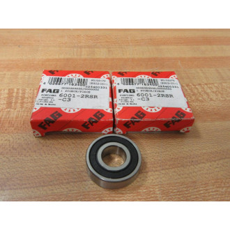 FAG 6001-2RSR-C3 Cage Bearing 60012RSRC3 (Pack of 2)