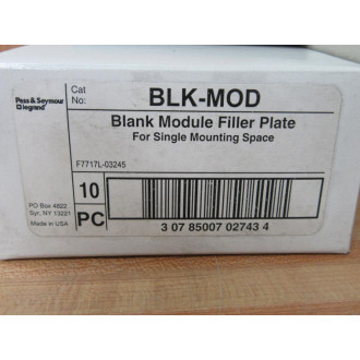 Pass & Seymour BLK-MOD Legrand Blank Modular Filler Plate BLKMOD (Pack of 10) Pass & Seymour BLK-MOD Legrand Blank Modular Filler Plate BLKMOD (Pack of 10)