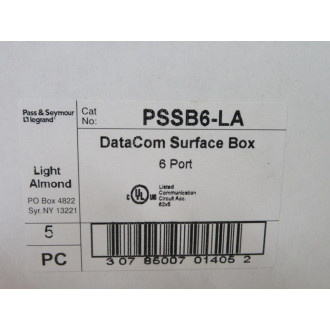 Pass & Seymour PSSB6-LA Legrand DataCom Surface Box PSSB6LA (Pack of 5)