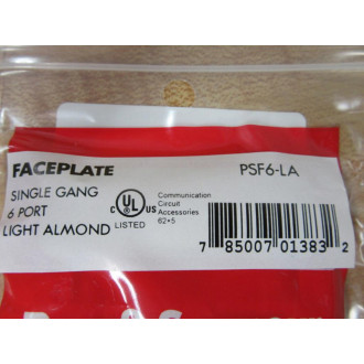 Pass & Seymour PSF6-LA Legrand DataCom Faceplate PSF6LA (Pack of 10)