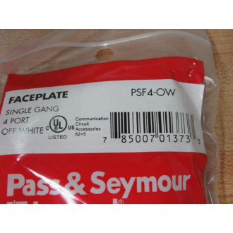 Pass & Seymour PSF4-OW Legrand DataCom Faceplate PSF4OW (Pack of 15)