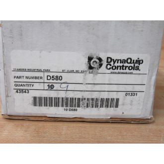 DynaQuip D580 12" Pneumatic Fitting (Pack of 9) DynaQuip D580 12" Pneumatic Fitting (Pack of 9)