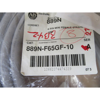 Allen Bradley 889N-F65GF-10 Cordset 889NF65GF10