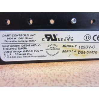 Dart Controls 125DV-C Motor Control 125DVC 5060Hz - Used