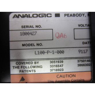 Analogic L100-P-1-000 PWT Program Panel L100P1000 EnclosureCordset Only - Used