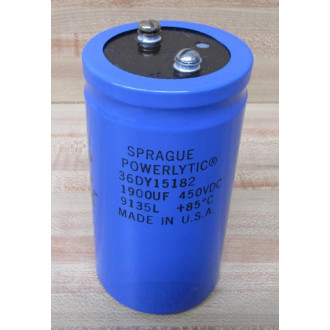 Sprague Powerlytic 36DY15182 Capacitor 1900 UF 450VDC - Used