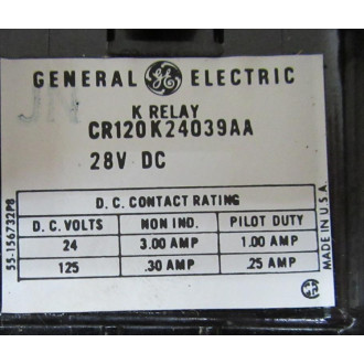 General Electric CR120K24039AA Relay - Used