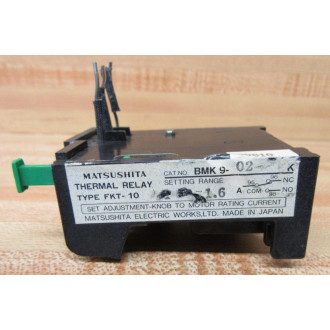 Matsushita BMK9-02 Thermal Relay BMK9-02-K 1-1.6A - Used