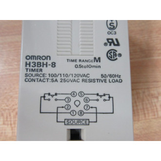 Omron H3BH-8 Timer H3BH8 Range 0.5-10min 100110120Vac. - New No Box