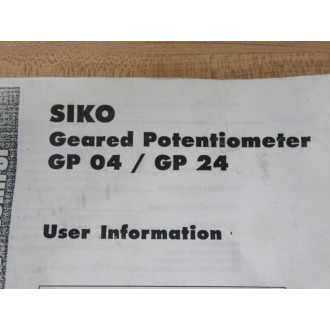 Siko GP24-0061 Geared Potentiometer GP240061 - New No Box