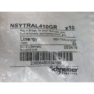 Schneider NSYTRAL410GR Plug-In Bridge FBS 10-6 GY (Pack of 10)