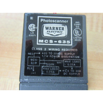 Warner Electric MCS 635 Photoscanner 7125-448-003 Warner Electric MCS 635 Photoscanner 7125-448-003