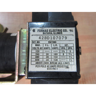 Furnas 42BD107079 Contactor Chipped Corner - New No Box