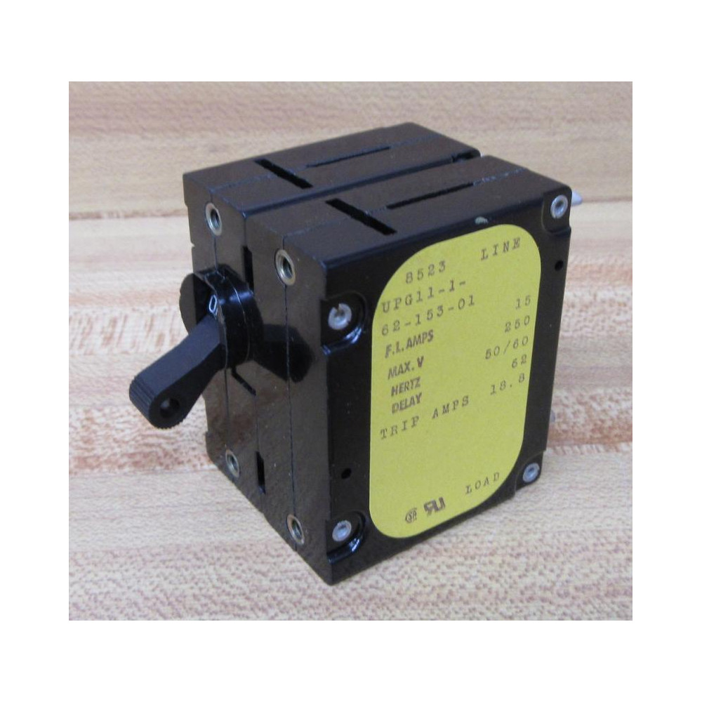 Airpax UPG11-1-62-153-01 Circuit Breaker UPG1116215301 - New No Box Airpax UPG11-1-62-153-01 Circuit Breaker UPG1116215301 - New No Box