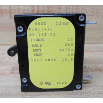 Airpax UPG11-1-62-153-01 Circuit Breaker UPG1116215301 - New No Box