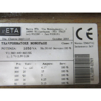 Nuova ETA 0143889-AK969 Transformer 0143889AK969 - Used