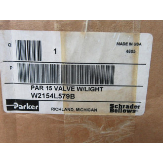 Parker W2154L579B Schrader Bellows Par 15 Valve  wLight